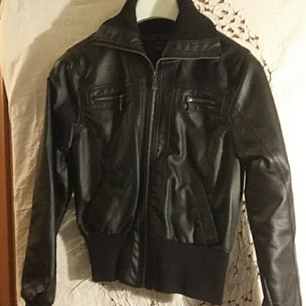 Faux Black leather jacket